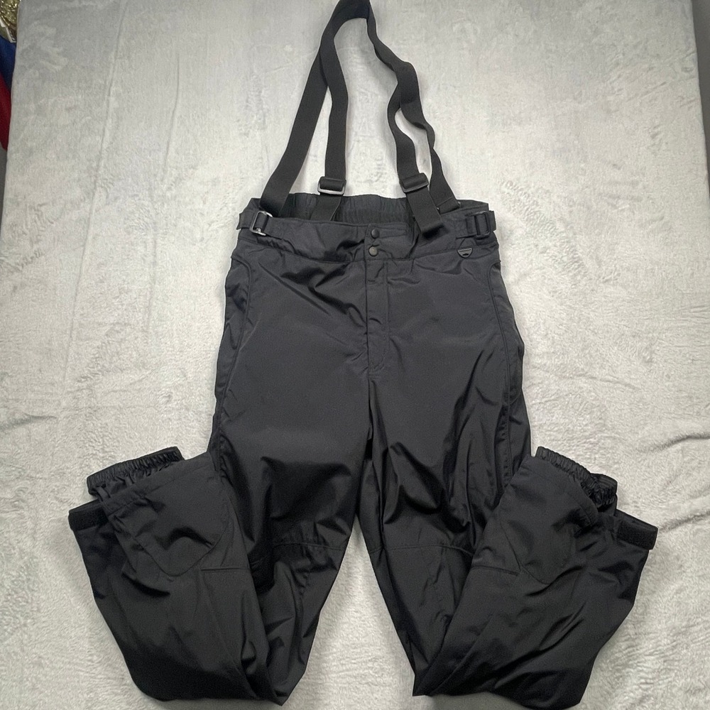 Columbia Vertex Snow Pants Mens Large Black Adjustable Suspenders Ski Snowboard